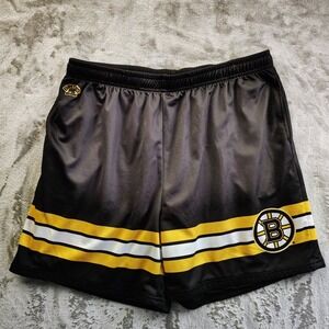 Boston Bruins NHL Hockey Mesh Athletic Shorts Men's XXL Black Gold White